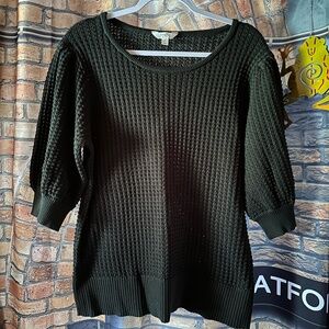 Terra & Sky Short Sleeve Sweater - Women's 3X - Deep Olive Green